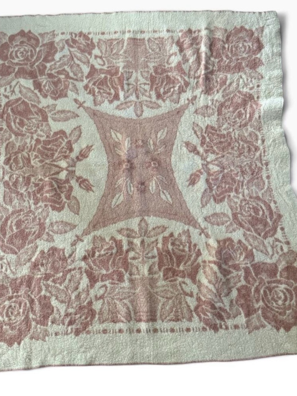 Vintage JC Penney Golden Dawn Reversible Wool Blanket 70 x 62 - Picture 4 of 9